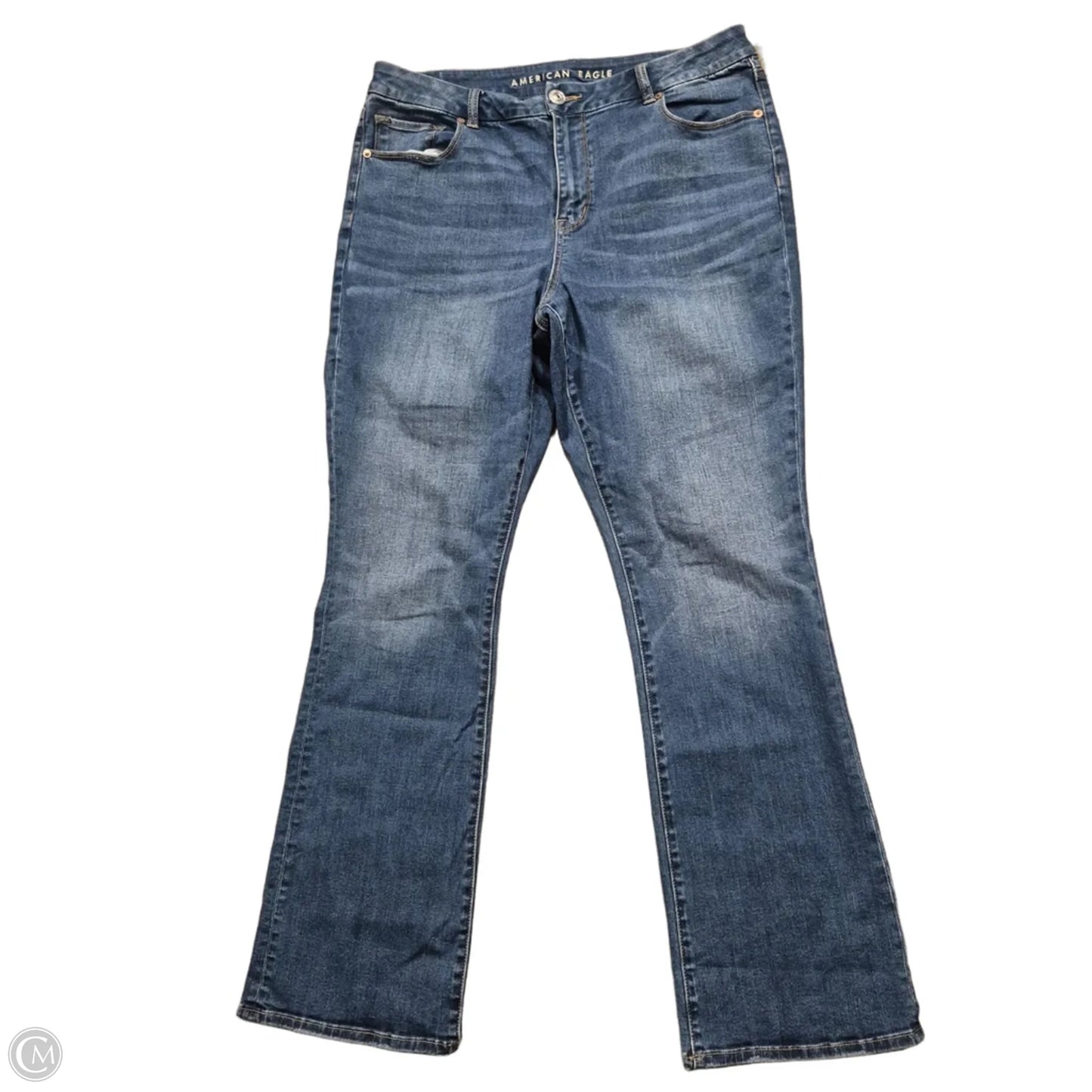 Jeans Skinny By American Eagle In Blue Denim, Size: 16