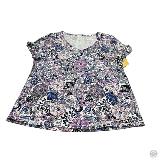 Top Short Sleeve By Talbots In Floral Print, Size: Xl