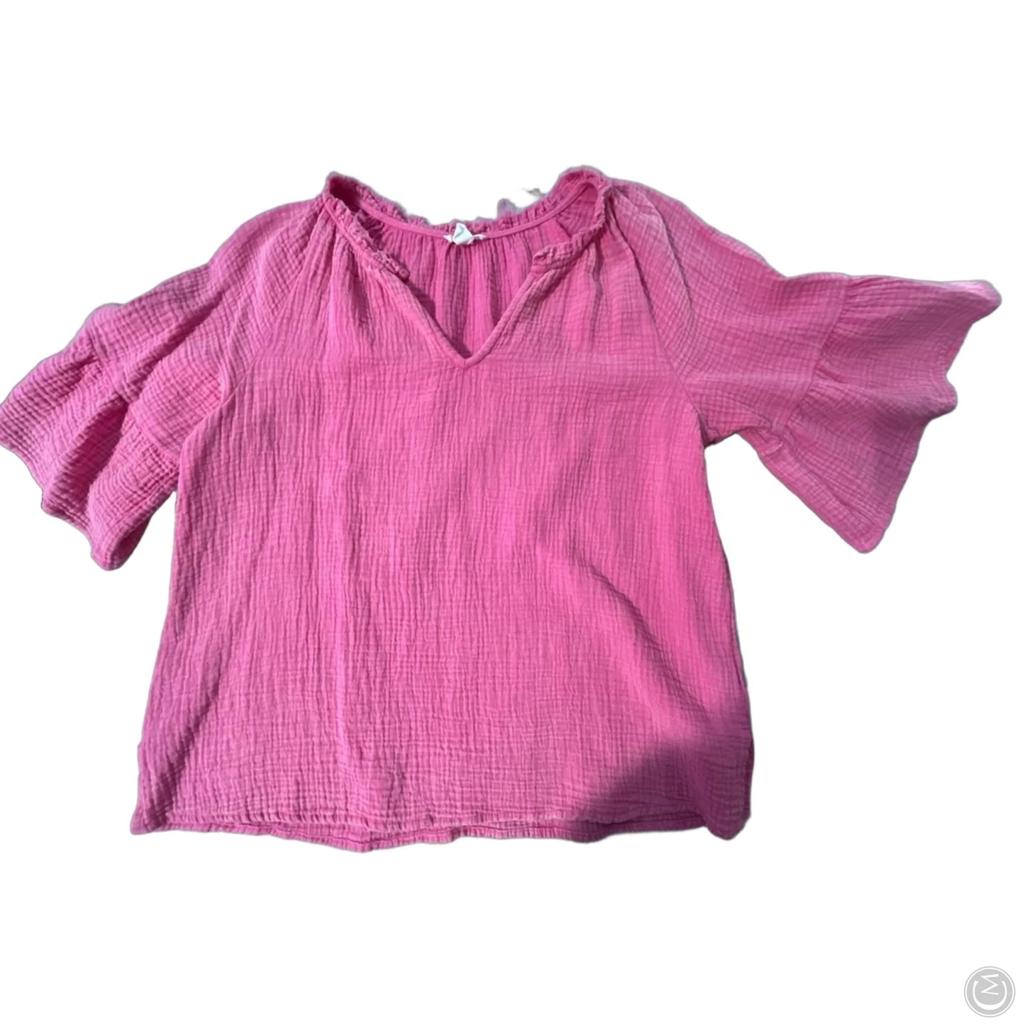 Top 3/4 Sleeve By Tribal In Pink, Size: S