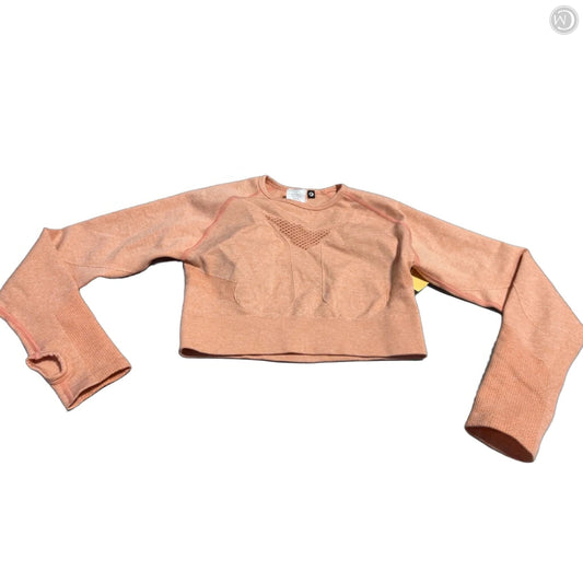 Athletic Top Long Sleeve Collar By Cmc In Orange, Size: M