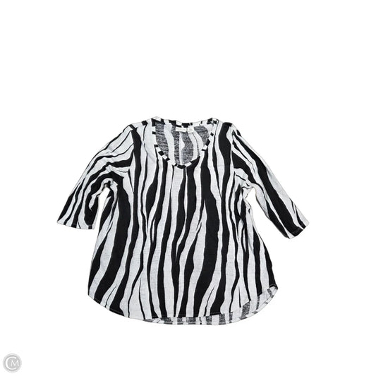 Top 3/4 Sleeve By Rachel Zoe In Zebra Print, Size: 1x
