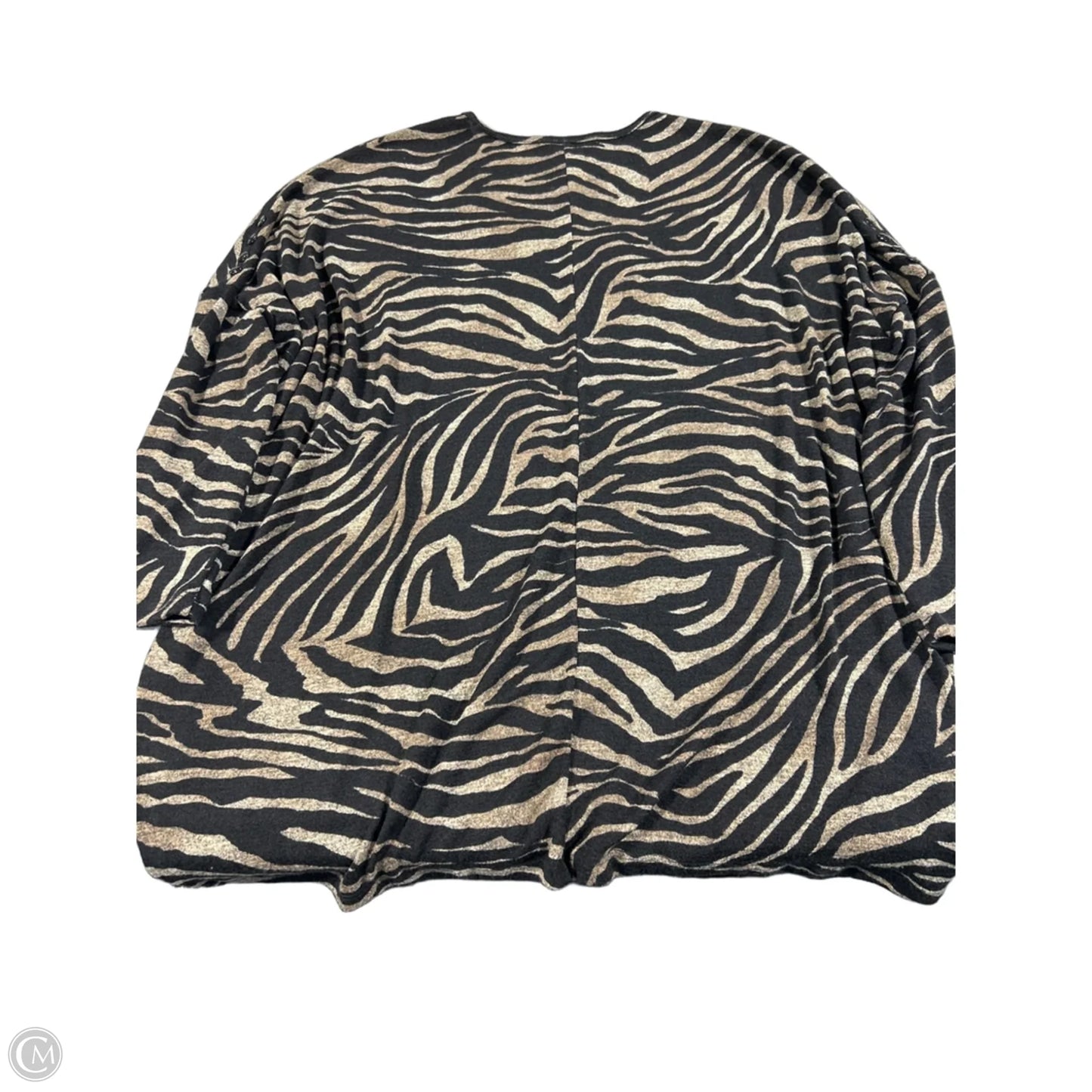 Top 3/4 Sleeve By Clara Sun Woo In Zebra Print, Size: L