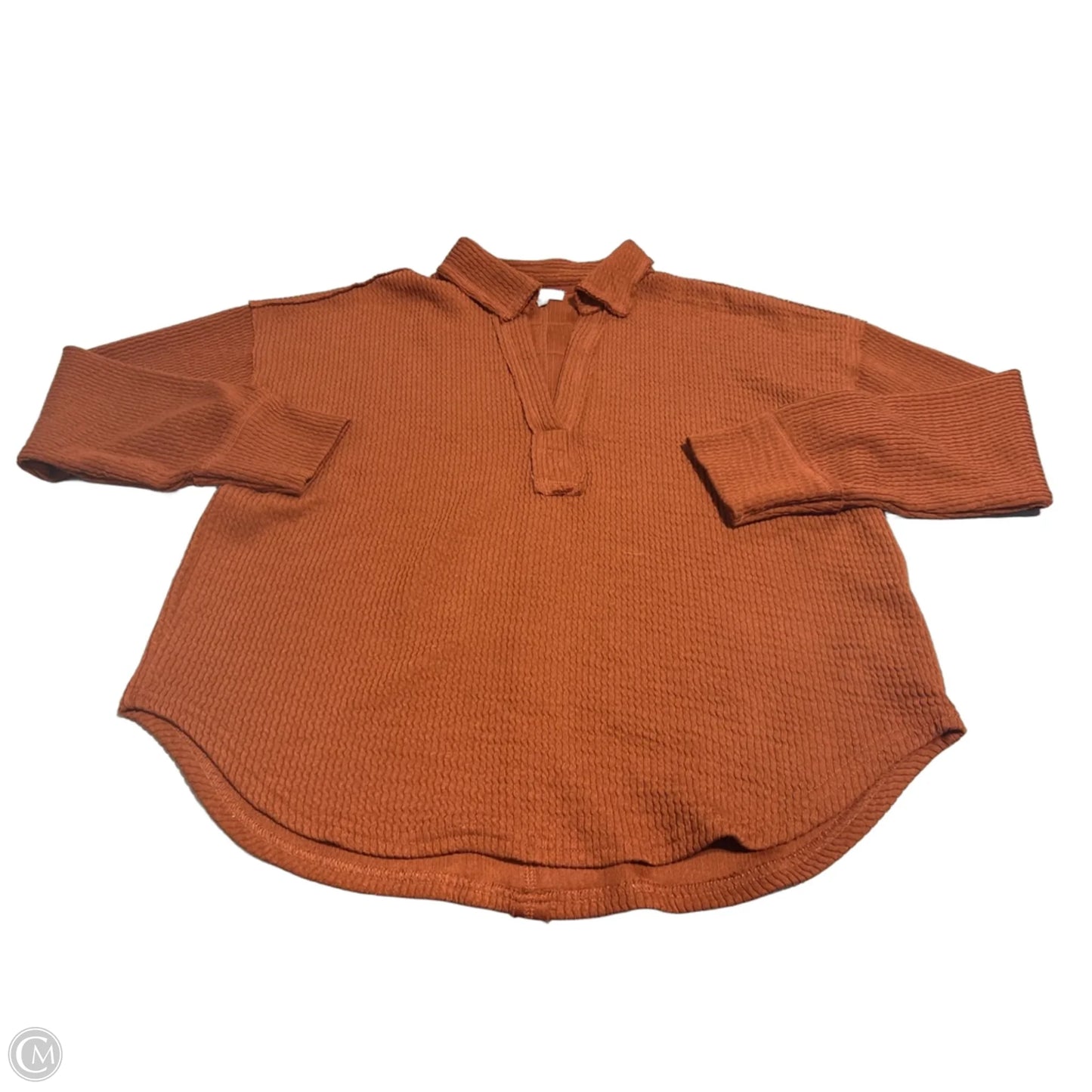 Top Long Sleeve By Blu Pepper In Orange, Size: Xl