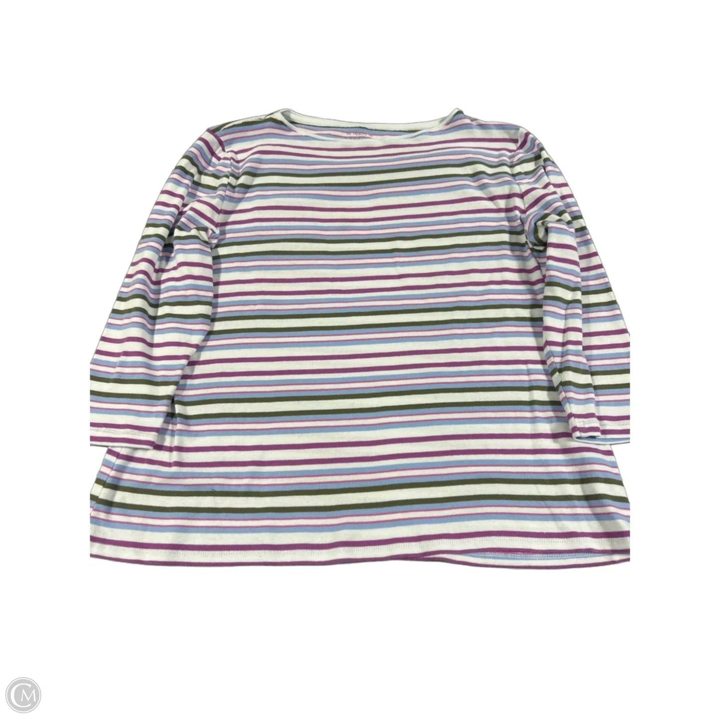 Top 3/4 Sleeve By Talbots In Striped Pattern, Size: Xl