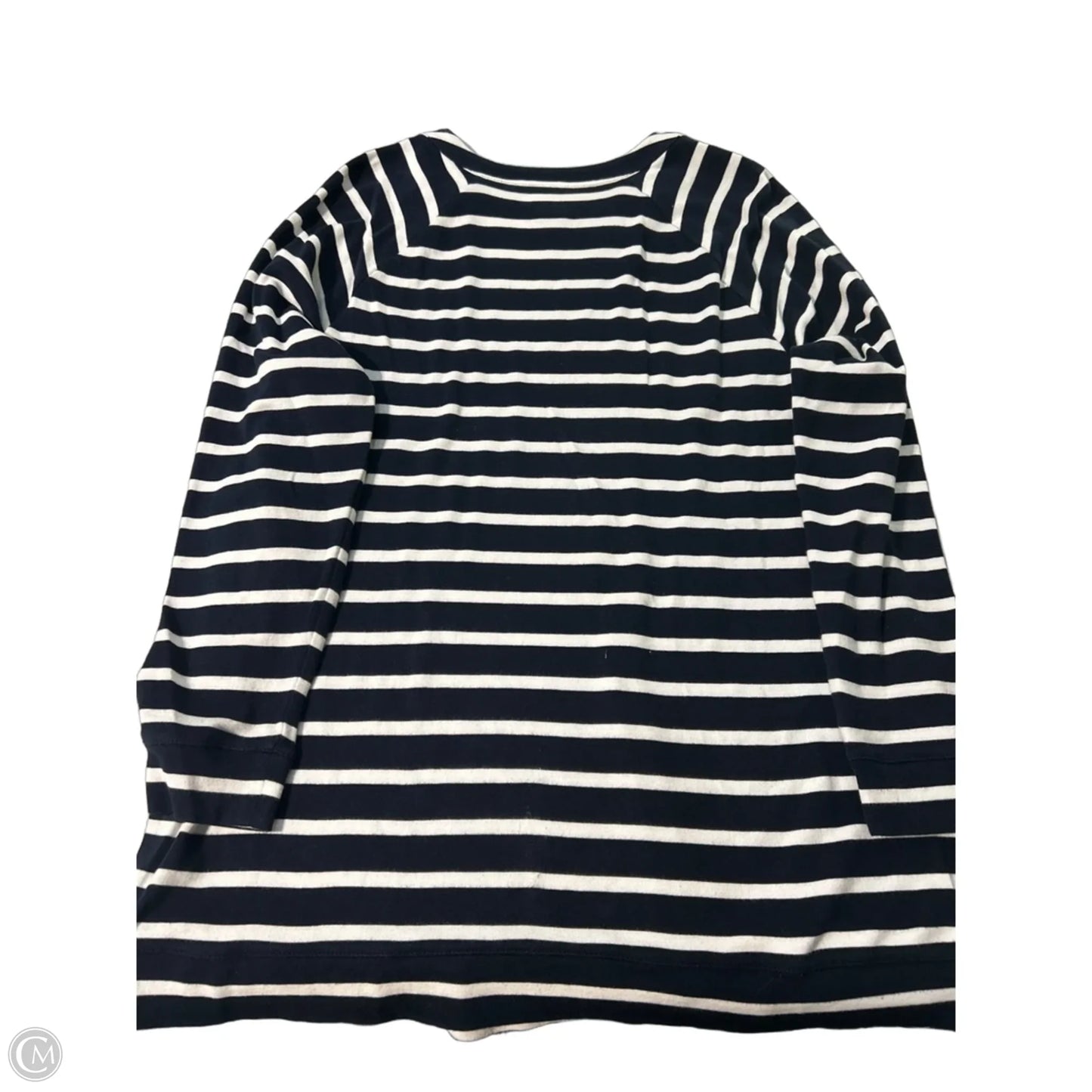 Top 3/4 Sleeve By Chicos In Striped Pattern, Size: L