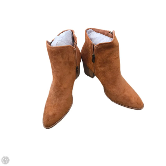 Boots Ankle Heels By Cma In Brown, Size: 11