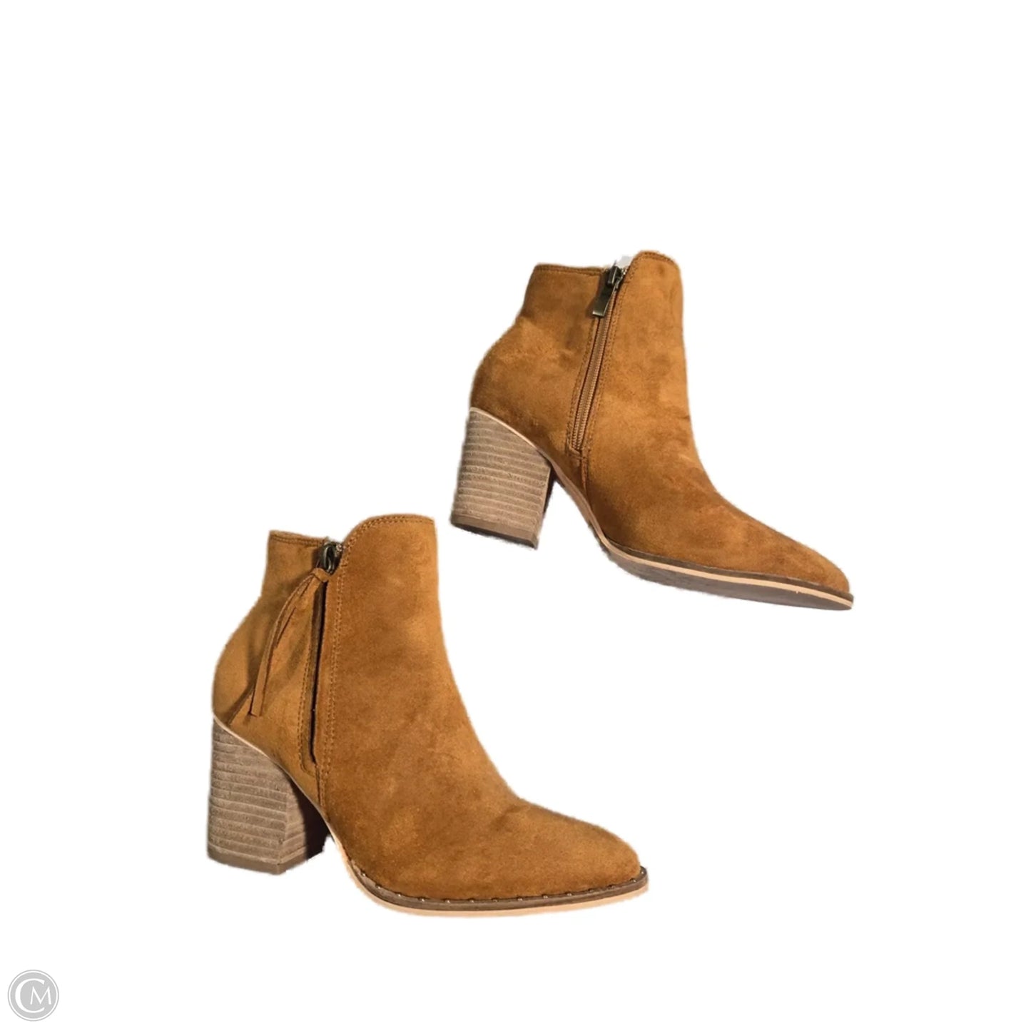 Boots Ankle Heels By Cma In Brown, Size: 7.5