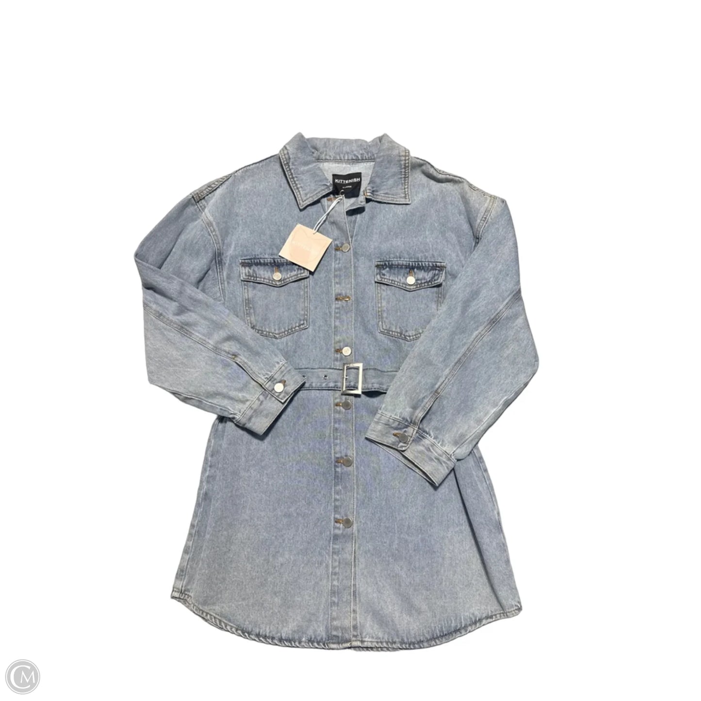 Dress Casual Short By Kittenish In Blue Denim, Size: Xl