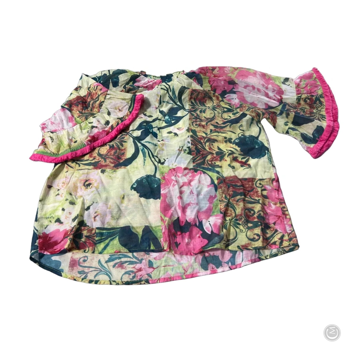 Blouse 3/4 Sleeve By Voy In Green, Size: S