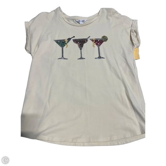 Top Short Sleeve By Cmc In Tan, Size: S