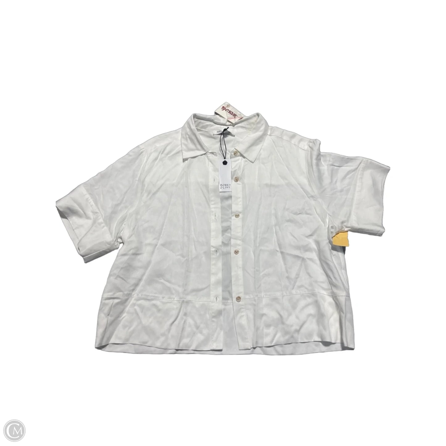Top Short Sleeve By Rose And Olive In White, Size: L