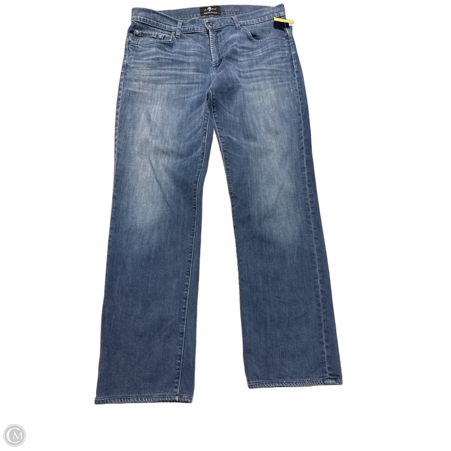 Jeans Straight By 7 For All Mankind In Blue Denim, Size: 14