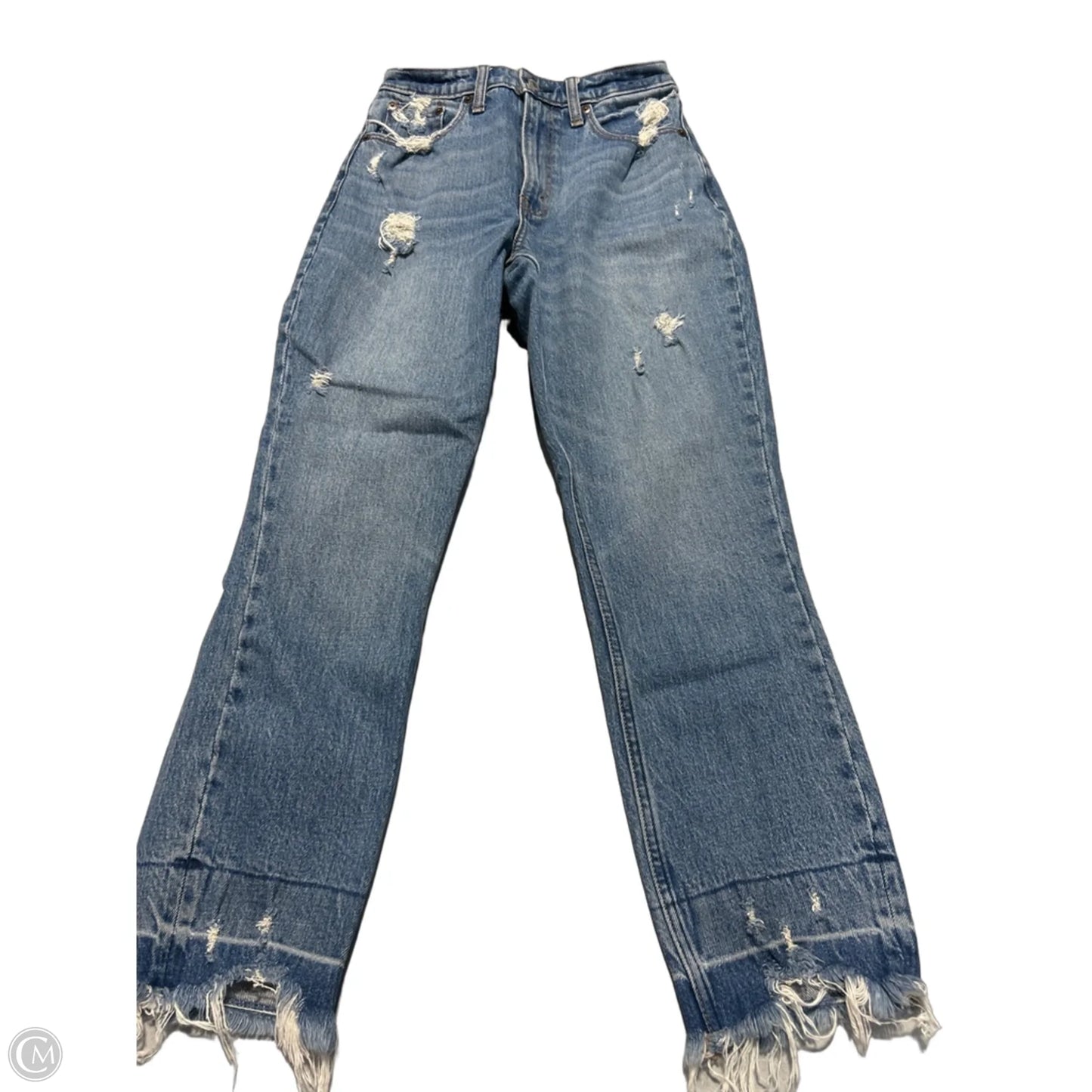 Jeans Straight By Abercrombie And Fitch In Blue Denim, Size: 0
