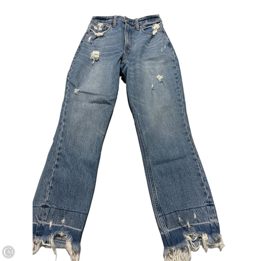 Jeans Straight By Abercrombie And Fitch In Blue Denim, Size: 0
