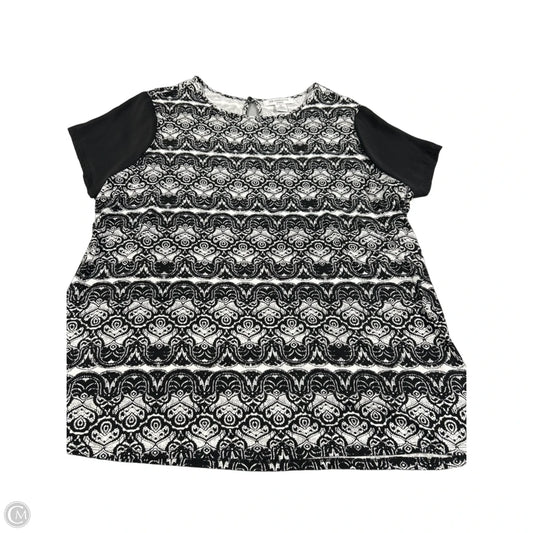 Top Short Sleeve By Liz And Co In Black & White, Size: 2x
