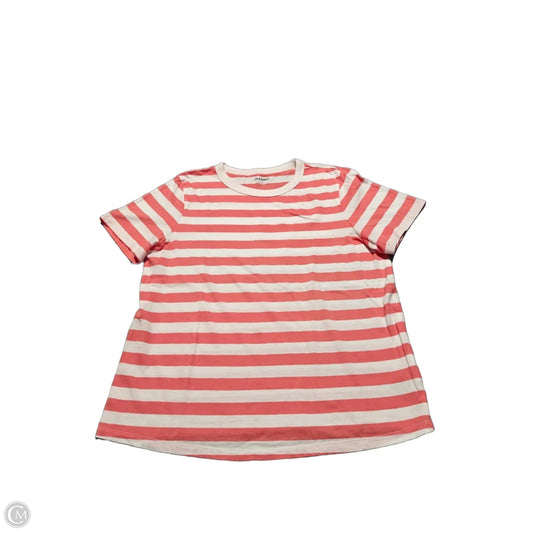 Top Short Sleeve By Old Navy In Pink & White, Size: M