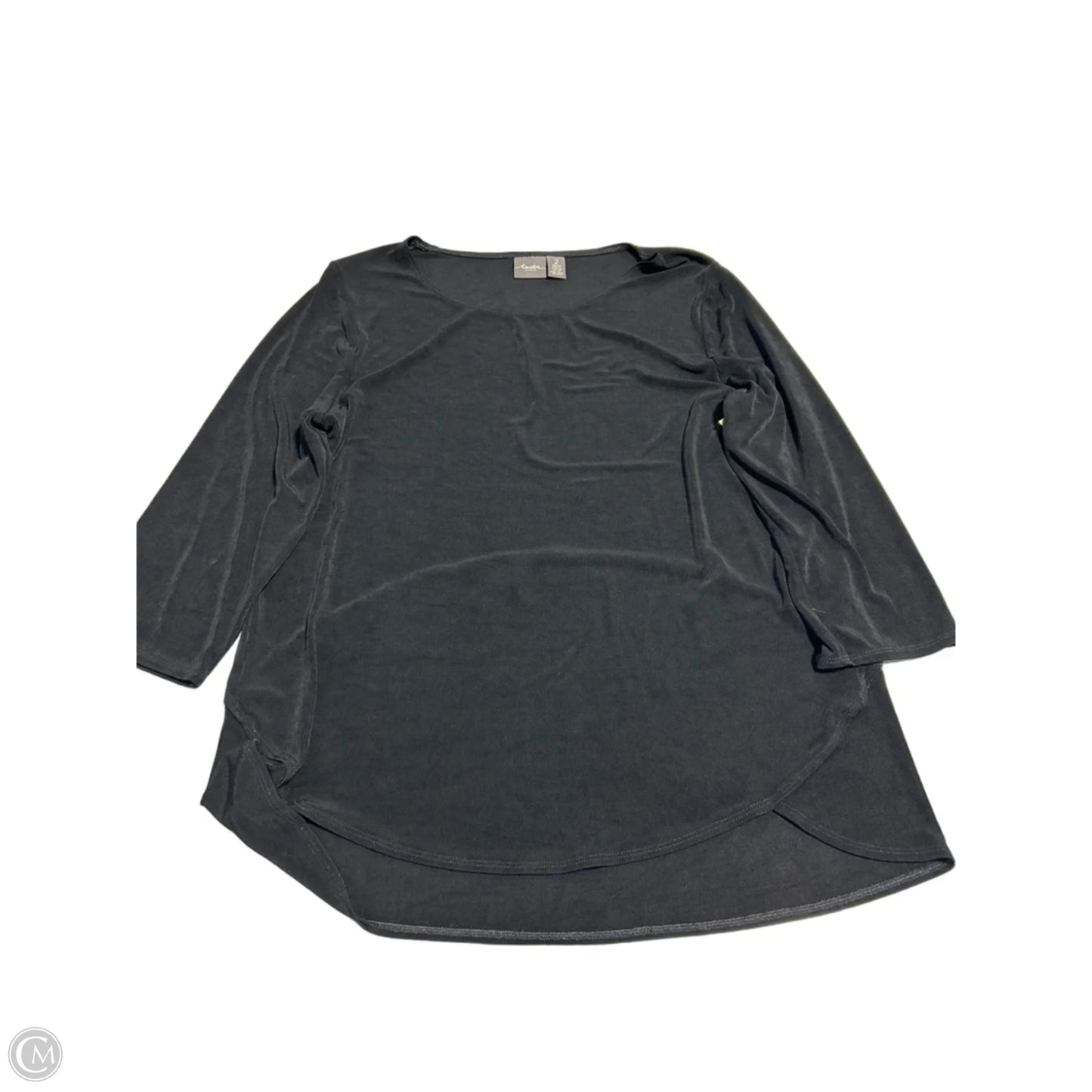 Top 3/4 Sleeve By Chicos In Black, Size: L