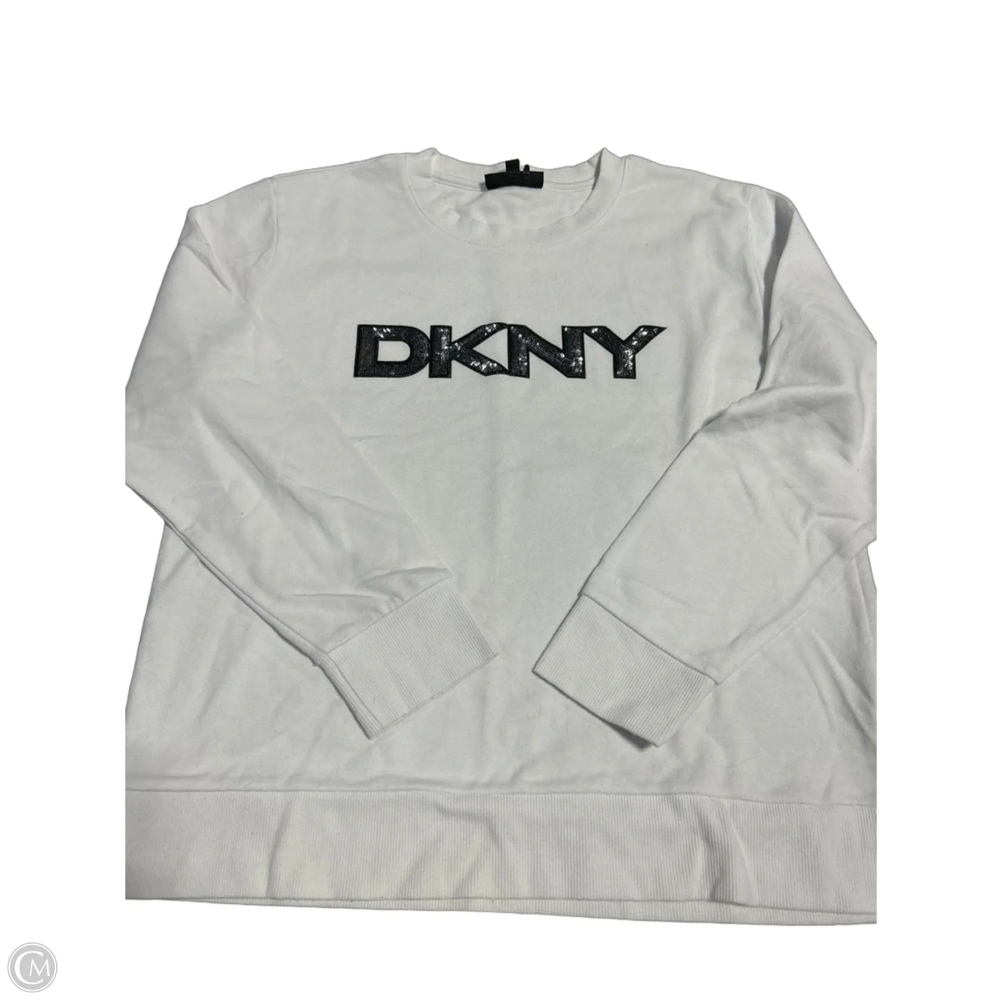 Top Long Sleeve By Dkny In White, Size: L