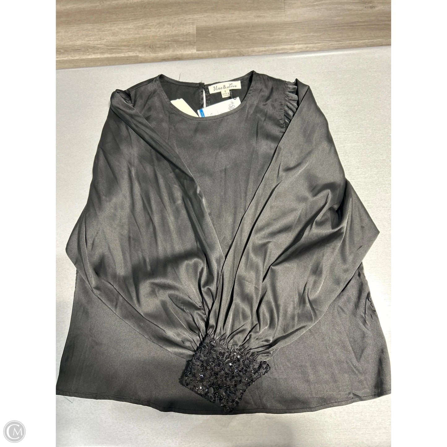 Blouse Long Sleeve By Cma In Black, Size: S