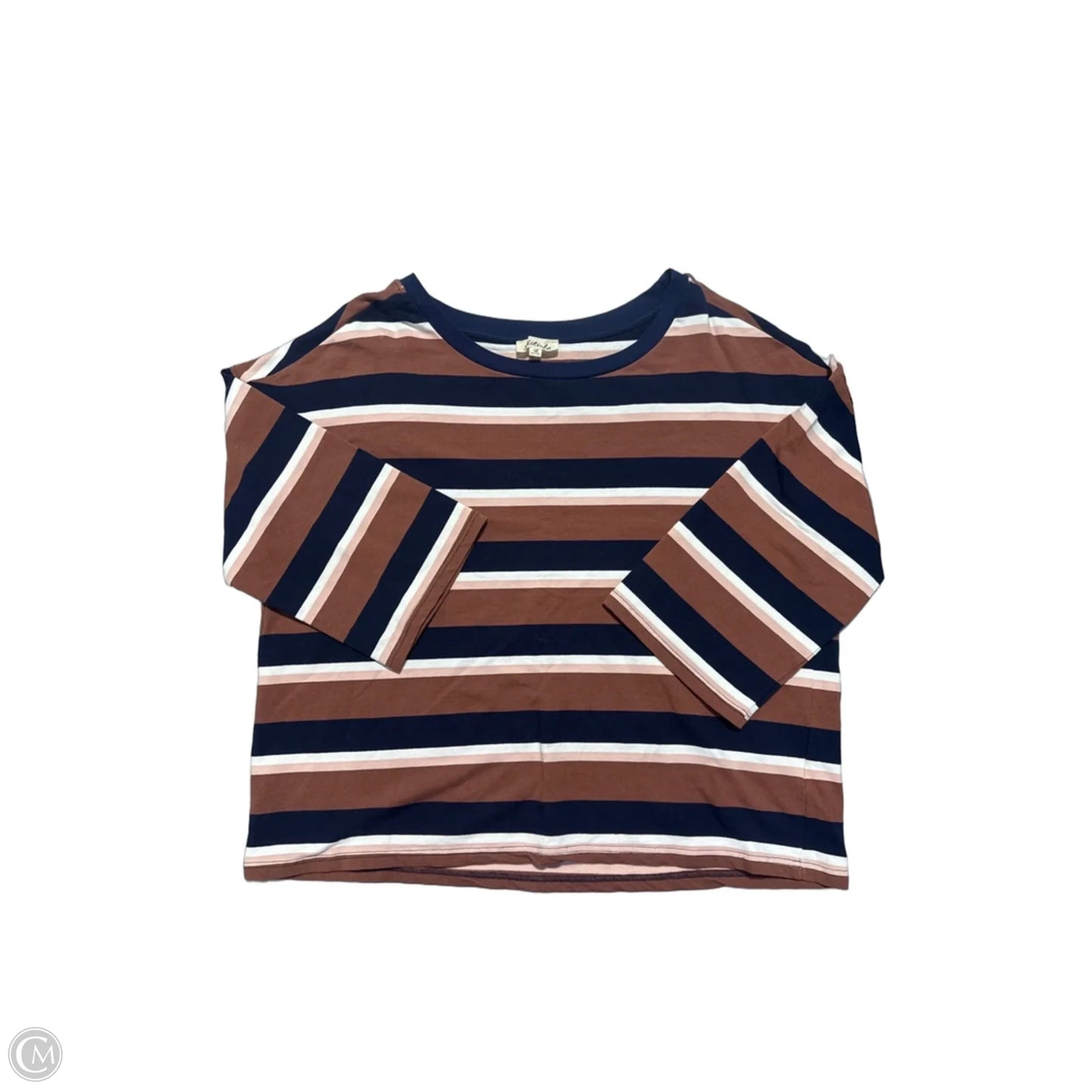 Top 3/4 Sleeve By Listicle In Striped Pattern, Size: L