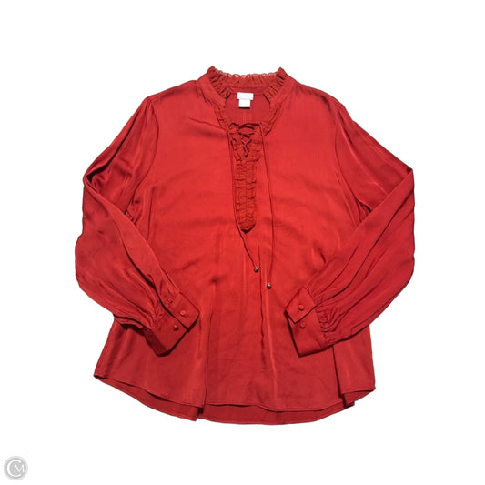 Blouse Long Sleeve By Chicos In Red, Size: L