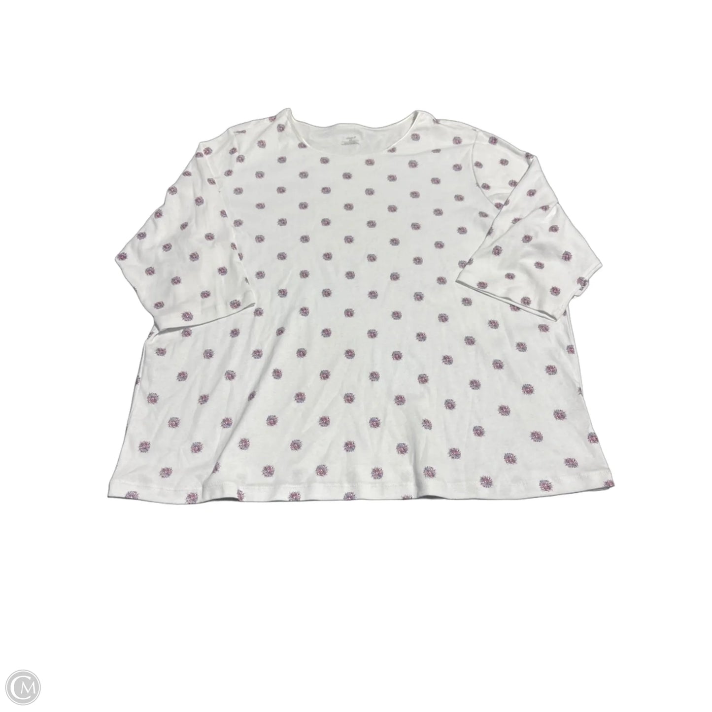 Top 3/4 Sleeve By Cj Banks In White, Size: 3x