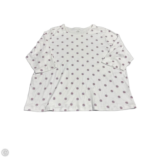 Top 3/4 Sleeve By Cj Banks In White, Size: 3x