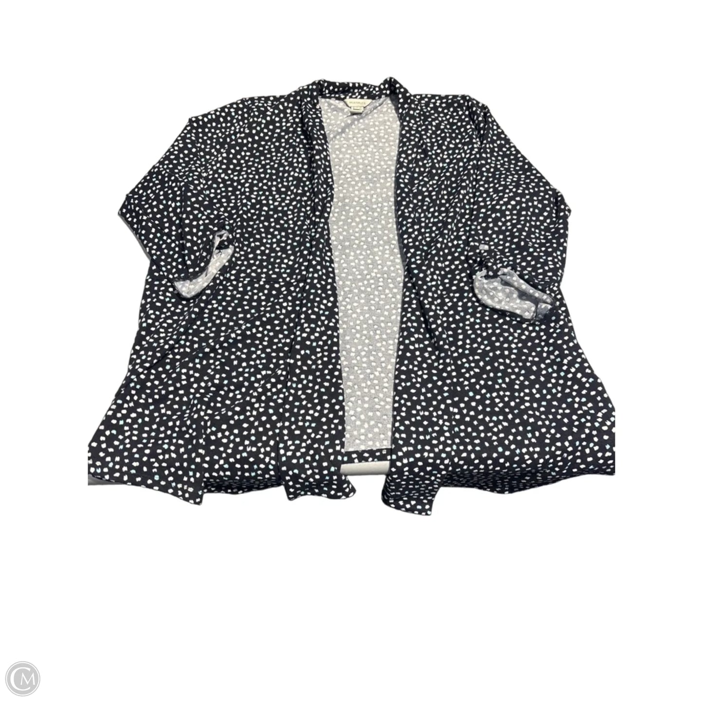 Cardigan By Multiples In Black & White, Size: 2x