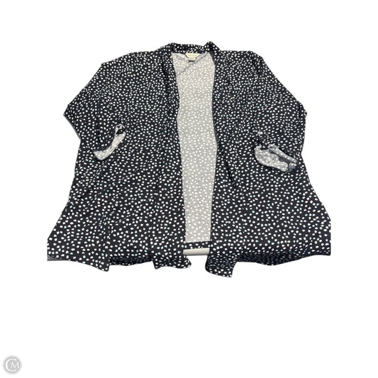 Cardigan By Multiples In Black & White, Size: 2x