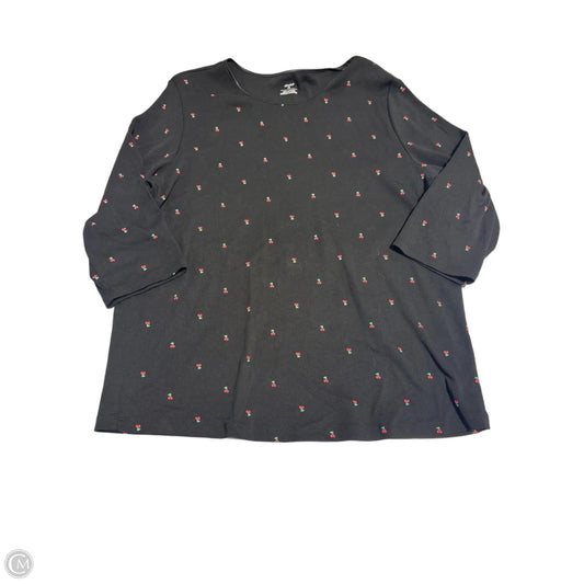 Top 3/4 Sleeve By Cj Banks In Black, Size: 1x