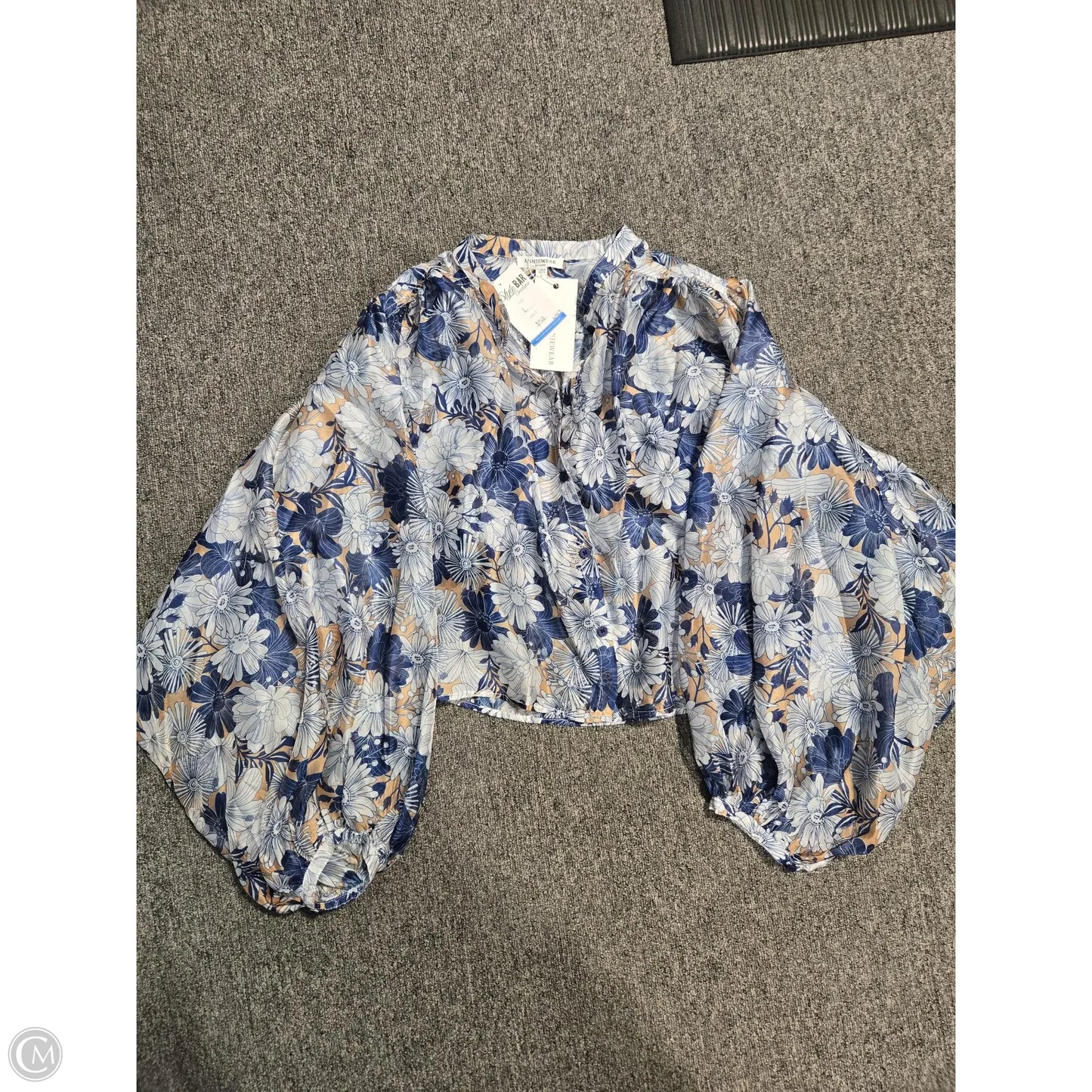 Blouse Long Sleeve By Annie In Floral Print, Size: L