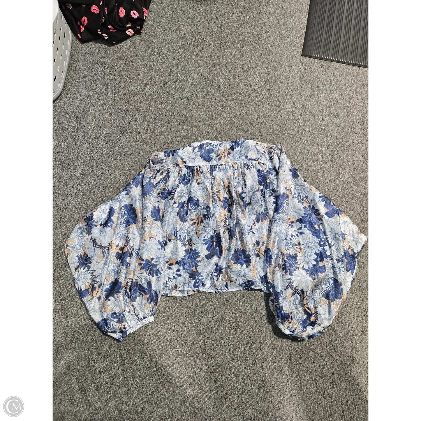Blouse Long Sleeve By Annie In Floral Print, Size: L