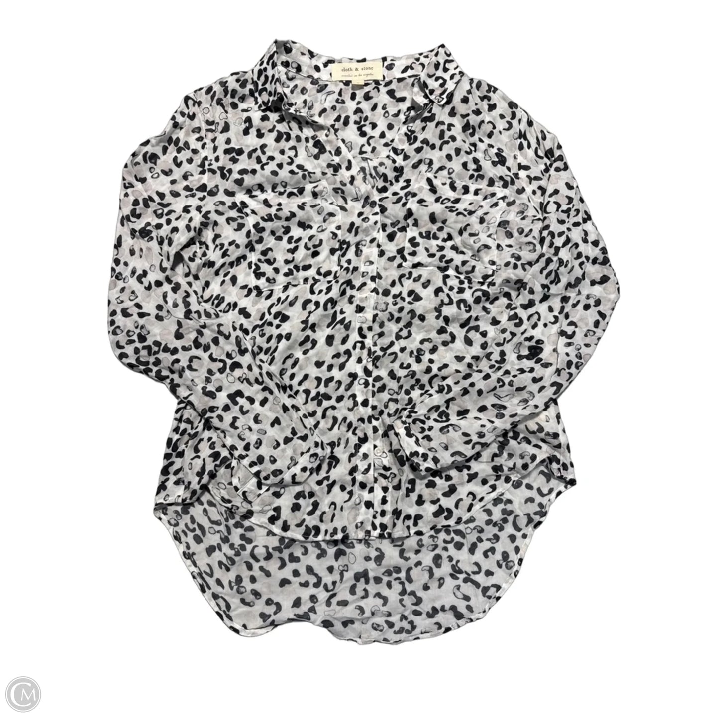 Top Long Sleeve By Cloth & Stone In Black & White, Size: S