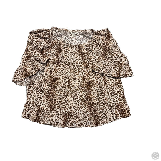 Top Short Sleeve By Vanilla Star In Animal Print, Size: L