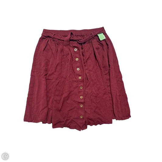 Skirt Midi By Modcloth In Maroon, Size: L