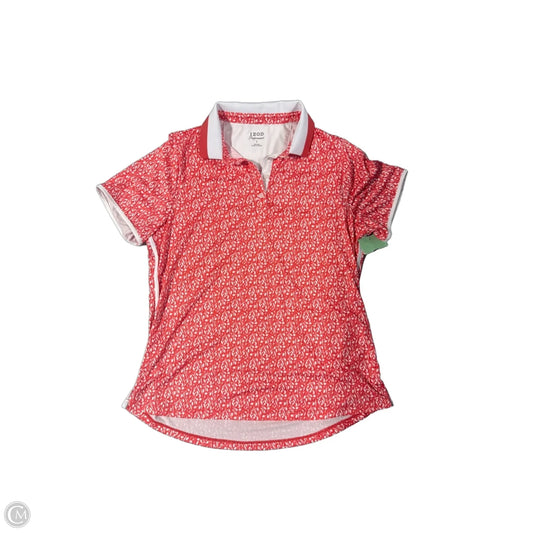 Athletic Top Short Sleeve By Izod In Coral, Size: L