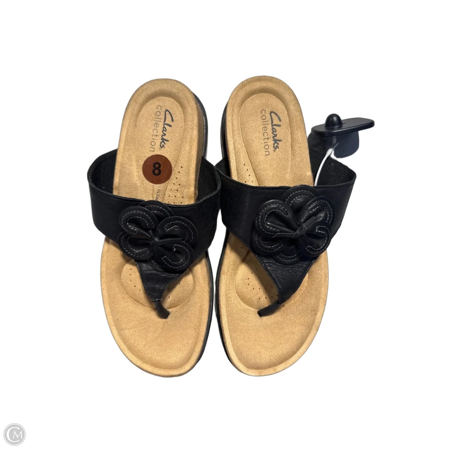Sandals Flats By Clarks In Black, Size: 8