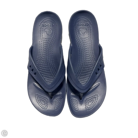 Sandals Flats By Crocs In Blue, Size: 11