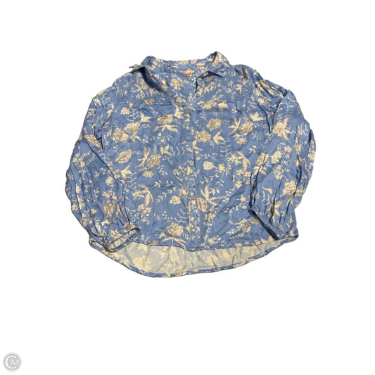 Top Long Sleeve By Cmc In Blue, Size: S