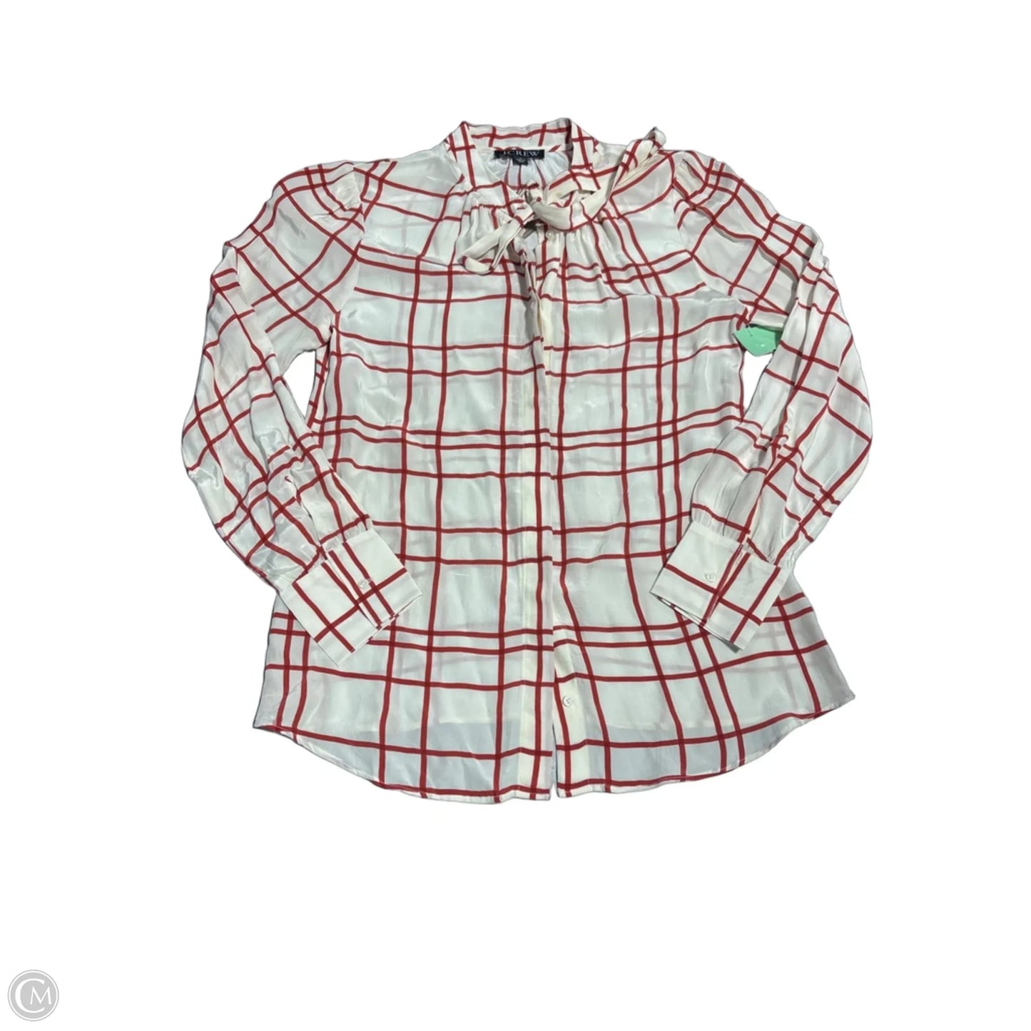 Top Long Sleeve By J. Crew In Cream & Red, Size: Xs