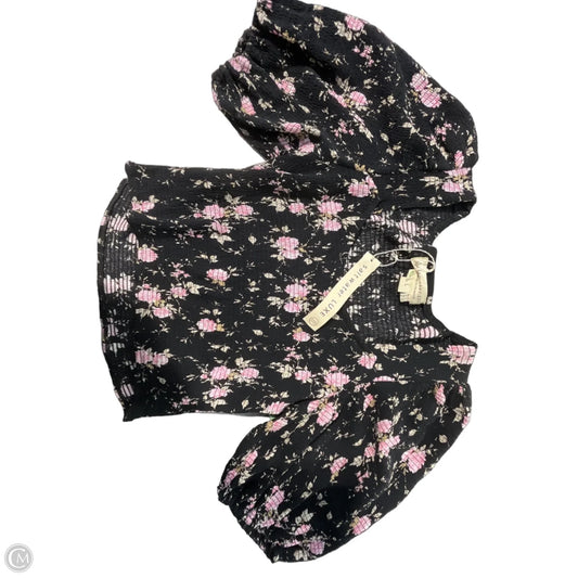 Top Short Sleeve By Saltwater Luxe In Black & Pink, Size: L