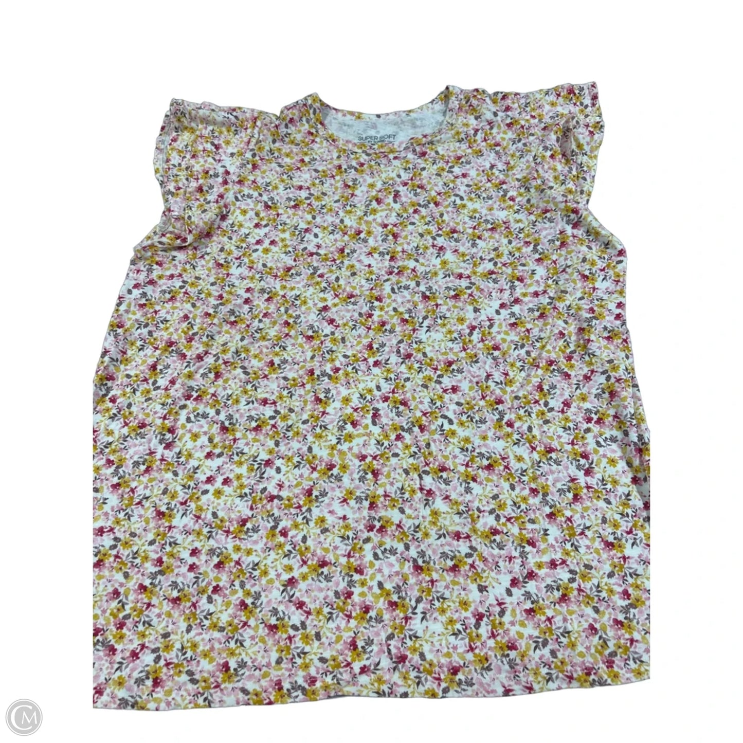 Top Short Sleeve By Torrid In Pink & Yellow, Size: 2x