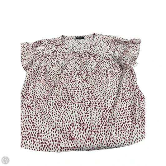 Top Short Sleeve By Lane Bryant In Cream & Red, Size: 2x