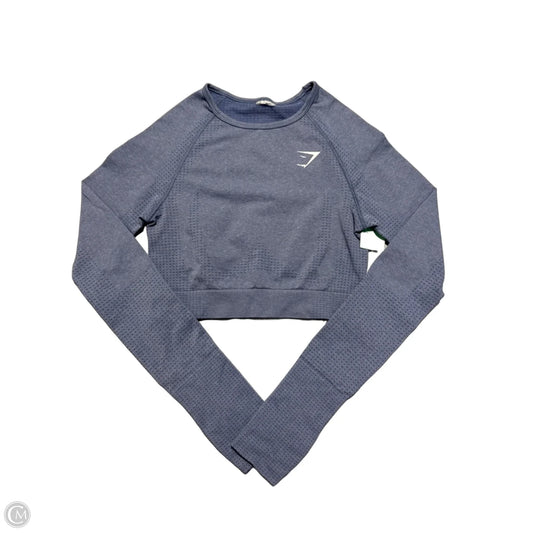Athletic Top Long Sleeve Collar By Gym Shark In Blue, Size: S