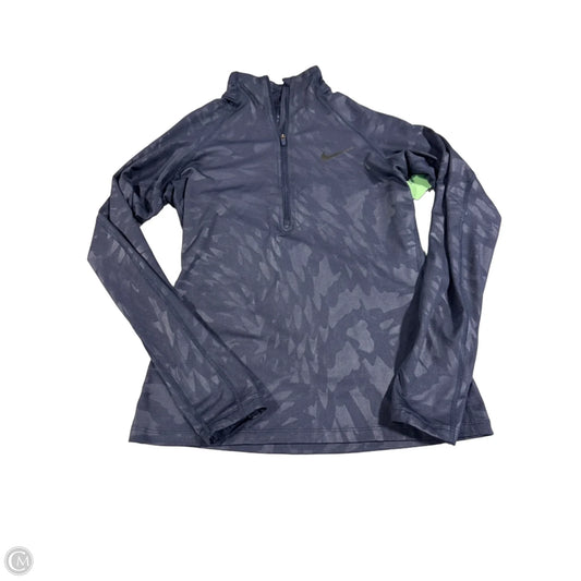 Athletic Top Long Sleeve Collar By Nike In Blue, Size: Xs