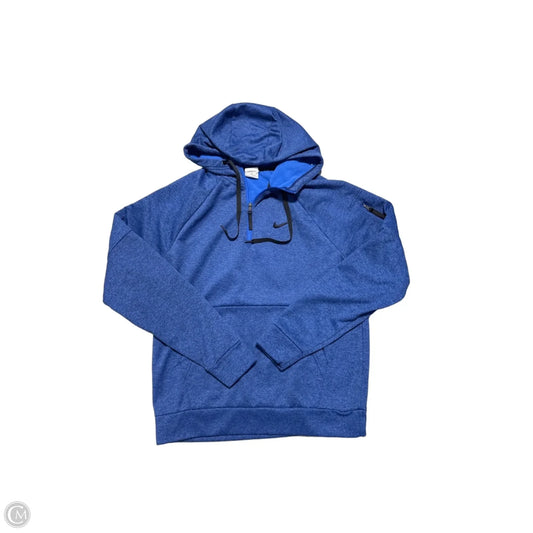 Athletic Top Long Sleeve Hoodie By Nike In Blue, Size: M