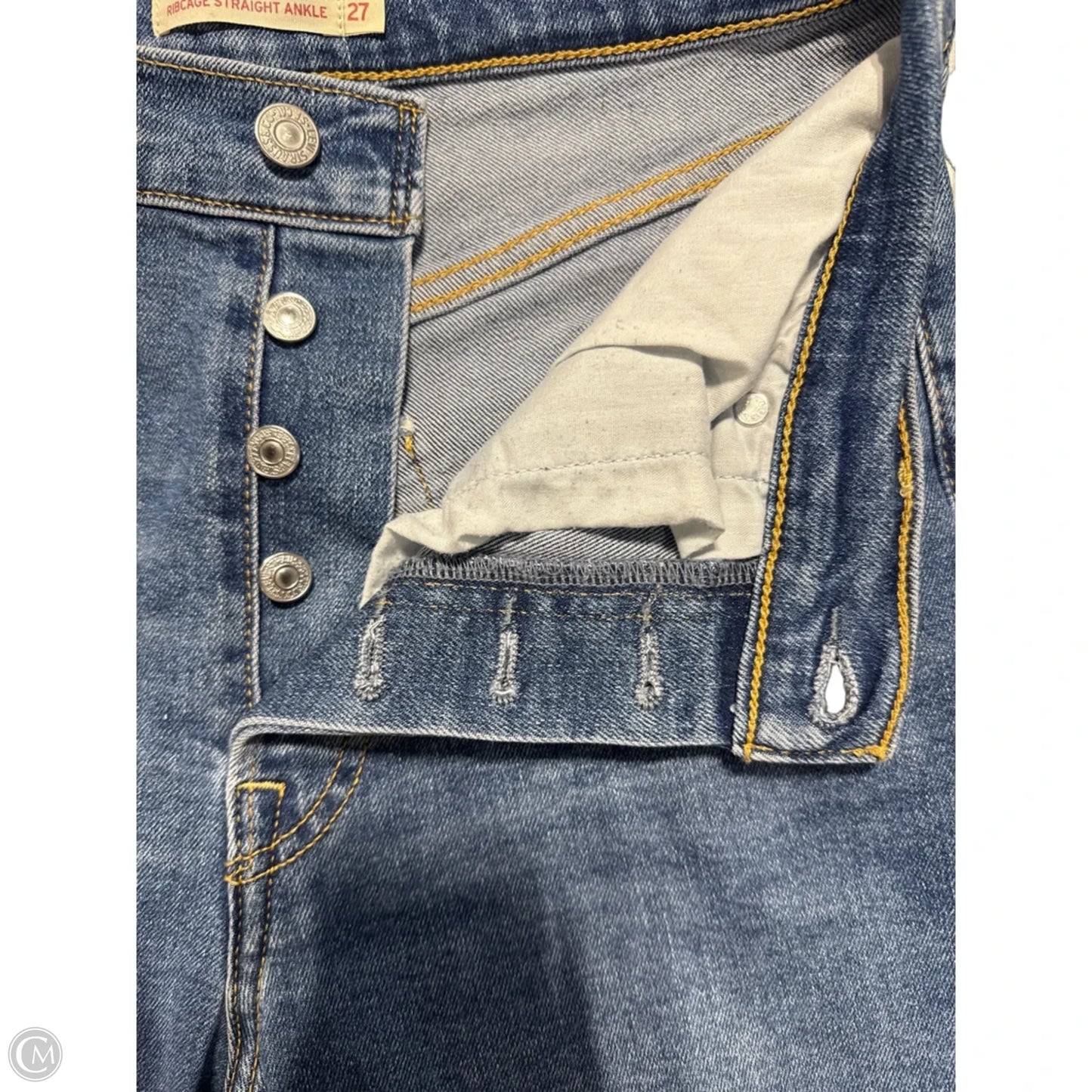 Jeans Straight By Levis In Blue Denim, Size: 4