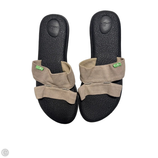 Sandals Flats By Sanuk In Black & Brown, Size: 10