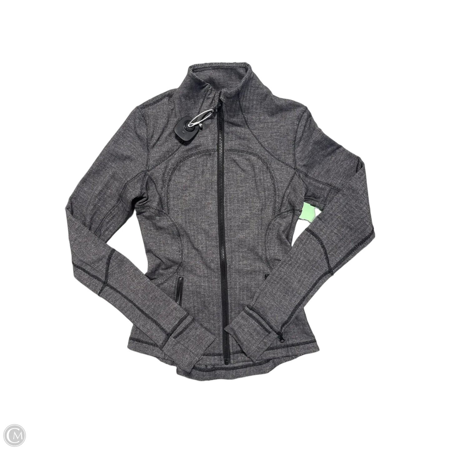 Athletic Jacket By Lululemon In Black & Grey, Size: S