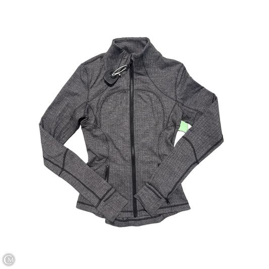 Athletic Jacket By Lululemon In Black & Grey, Size: S